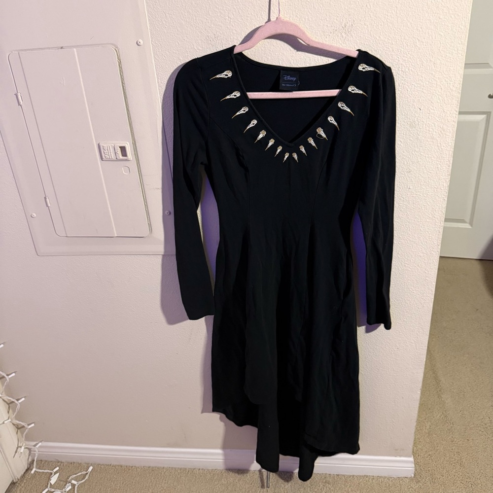 Disney Her Universe Black Gothic Embroidered Dress Long Sleeve